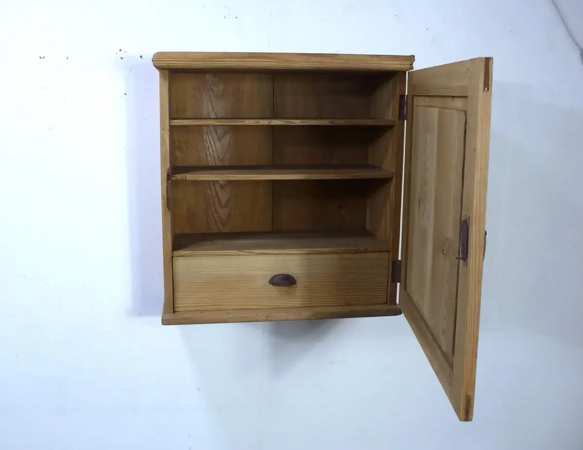 Jugendstil Medizinschrank Apothekerschrank Hängeschrank 1 Türe, Weichholzl Natur, um 1900 3