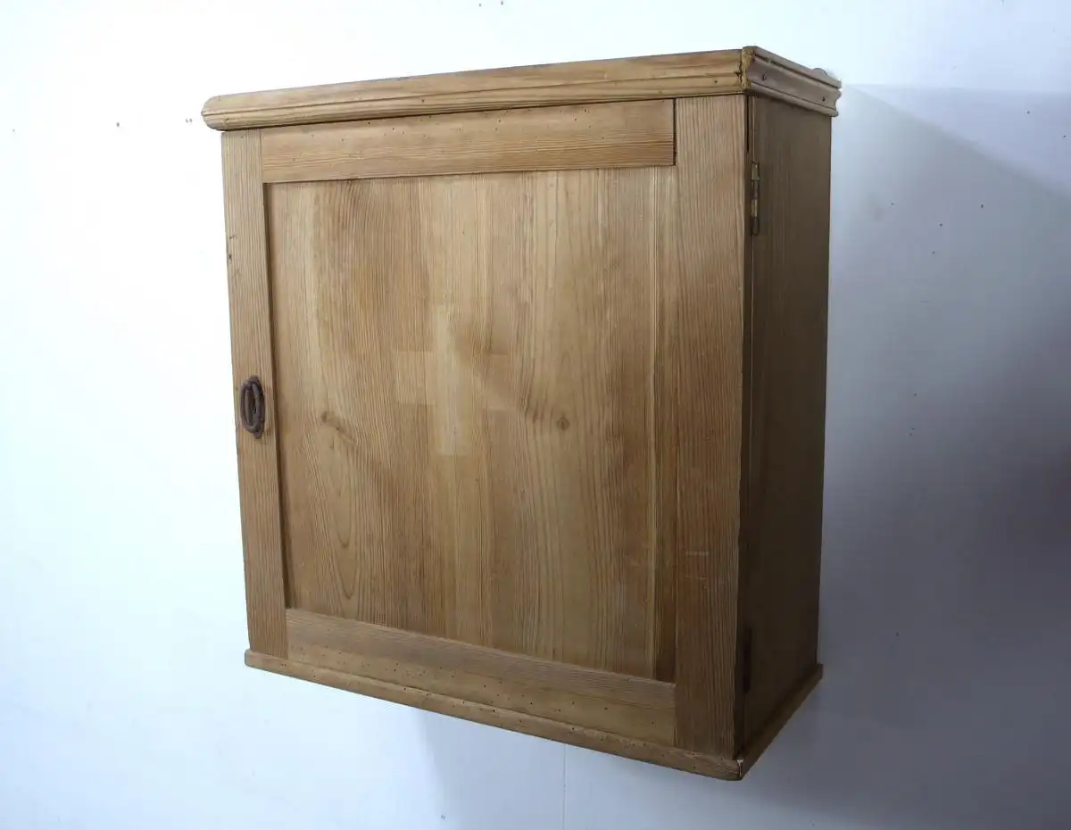 Jugendstil Medizinschrank Apothekerschrank Hängeschrank 1 Türe, Weichholzl Natur, um 1900 5