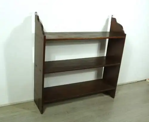 Antikes Bücherregal Bodenregal Wandregal Nußbaum dunkel 3 Ebenen, um 1880