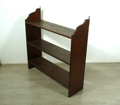 Antikes Bücherregal Bodenregal Wandregal Nußbaum dunkel 3 Ebenen, um 1880