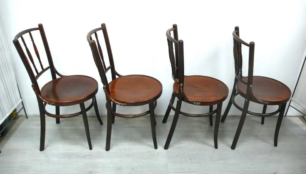 4 Stühle Kohn / Thonet um 1890 Wiener Cafehaus Stühle Nußbaum 1