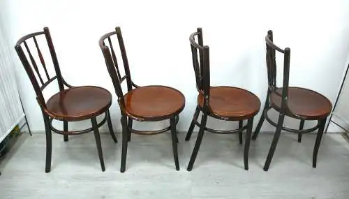 4 Stühle Kohn / Thonet um 1890 Wiener Cafehaus Stühle Nußbaum