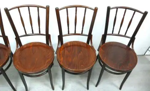 4 Stühle Kohn / Thonet um 1890 Wiener Cafehaus Stühle Nußbaum