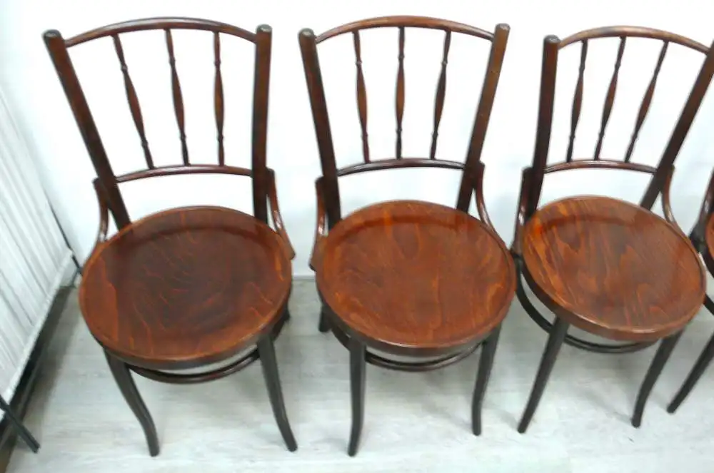 4 Stühle Kohn / Thonet um 1890 Wiener Cafehaus Stühle Nußbaum 5
