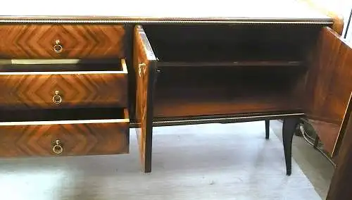 40er 50er Sideboard Anrichte mit Spiegel, Palisander, Italienisches Design nach Rigamonti Mid Century Modern