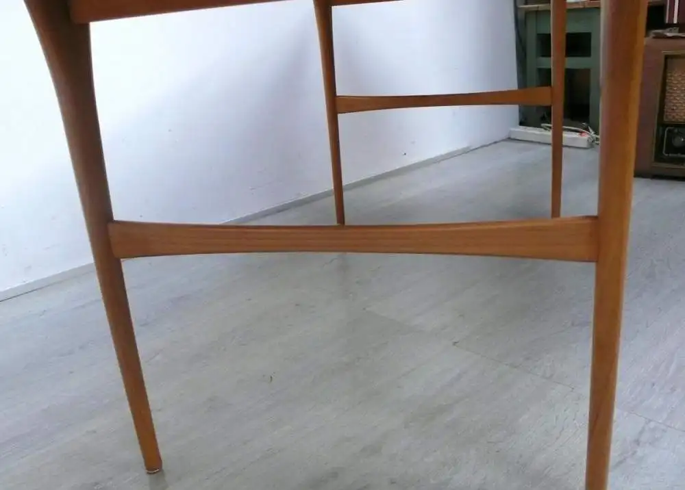 50er 60er Couchtisch Kaffeetisch Ahorn Vollholz Mid Century Modern 150 cm lang elegant 5