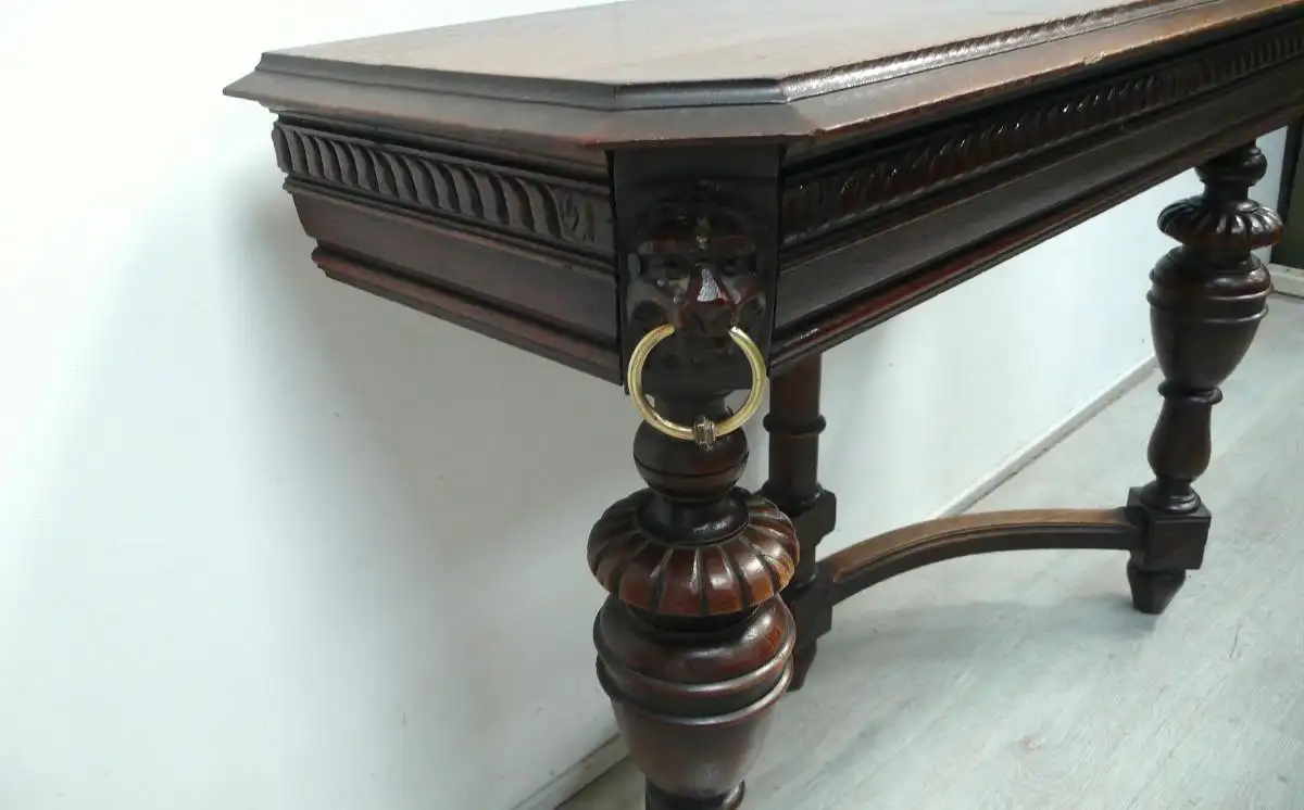 Wand Konsolentisch Gründerzeit um 1880 Frankreich, Vollholz 4