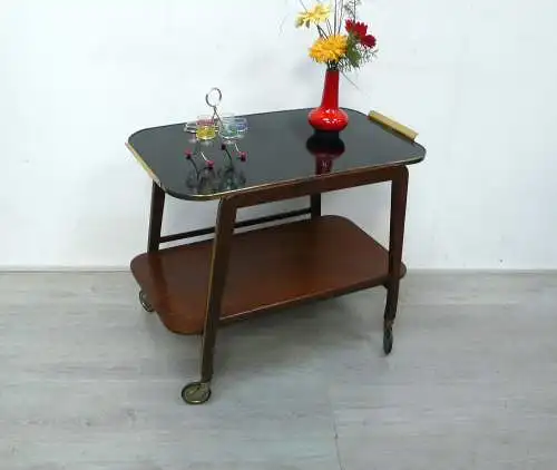 50er Servierwagen, Teewagen, ILSE Möbel, Resopal + Nußbaum, Mid Century Modern