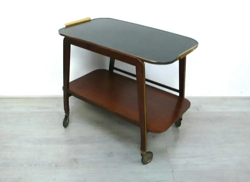 50er Servierwagen, Teewagen, ILSE Möbel, Resopal + Nußbaum, Mid Century Modern 2