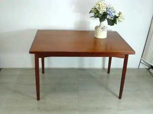 60er Teak Esstisch ausziehbar Mid Century Modern, rechteckig, Vintage