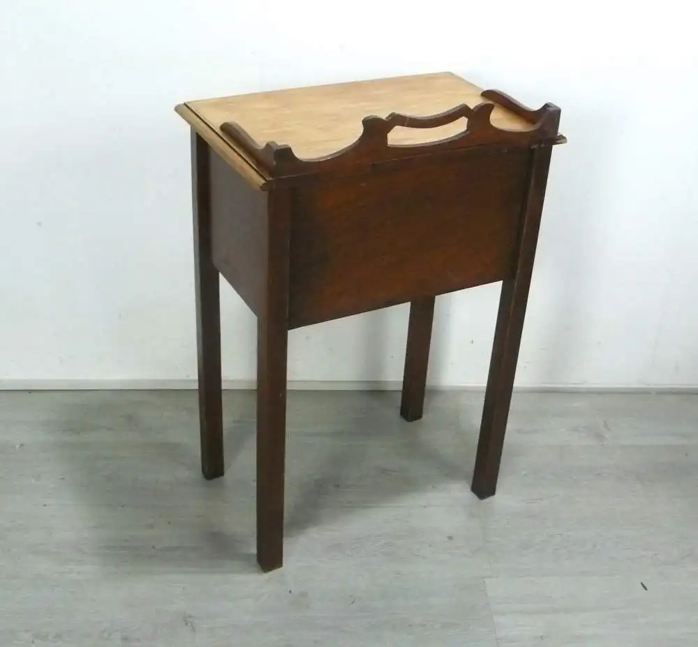 Mini Sekretär Konsolentisch Post-Tischchen, Kassen-Tisch, Jugendstil Eiche hell + dkl um 1900 7