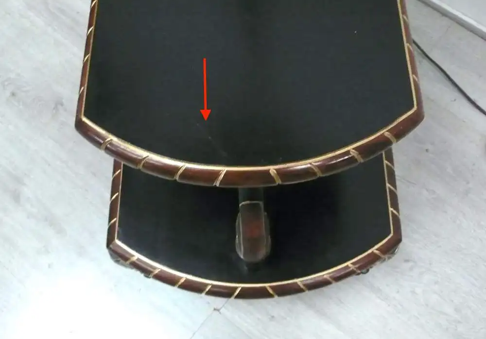 30er Stehlampe mit Tisch, Lesetisch, Chippendale Stil, Vollholz 7