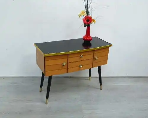 50er Flur Kommode 2 Türen 2 Schubladen schräge Beine Rockabilly Mid Century