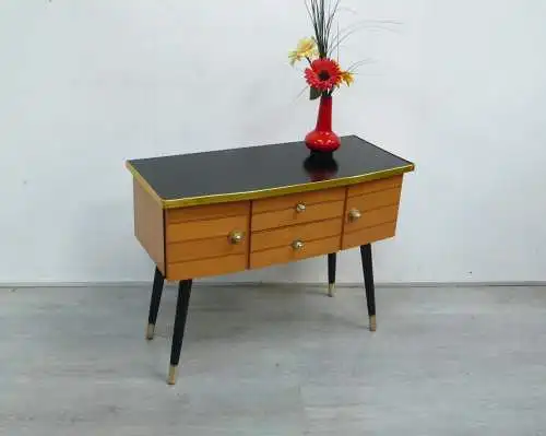 50er Flur Kommode 2 Türen 2 Schubladen schräge Beine Rockabilly Mid Century