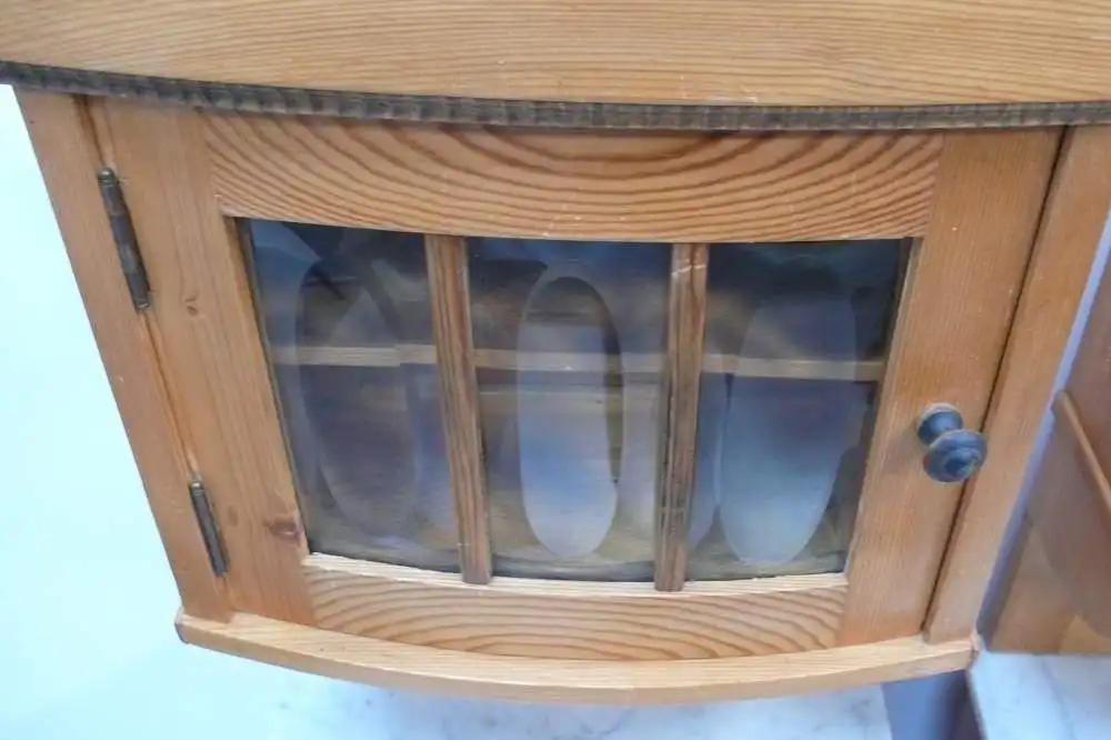 2 Nachttische mit Vitrinen-Aufsatz Biedermeier, Naturholz + Carrara Marmor um 1870 5