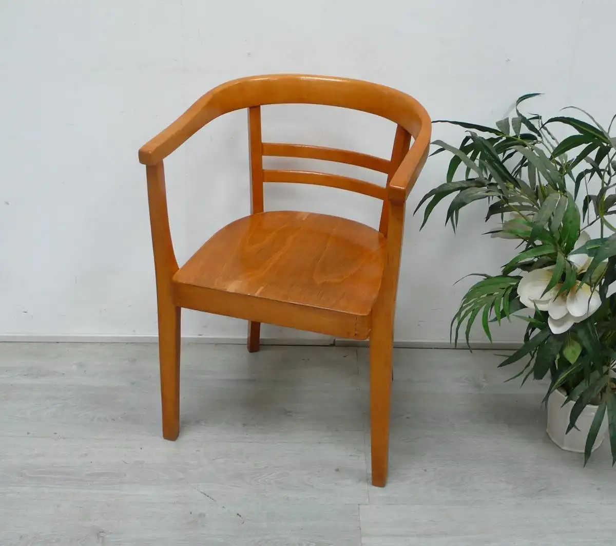 Bauhaus Stuhl Gropius Stil in Holz Natur 1930er 