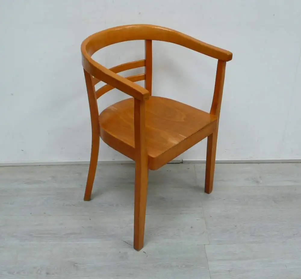 Bauhaus Stuhl Gropius Stil in Holz Natur 1930er  2