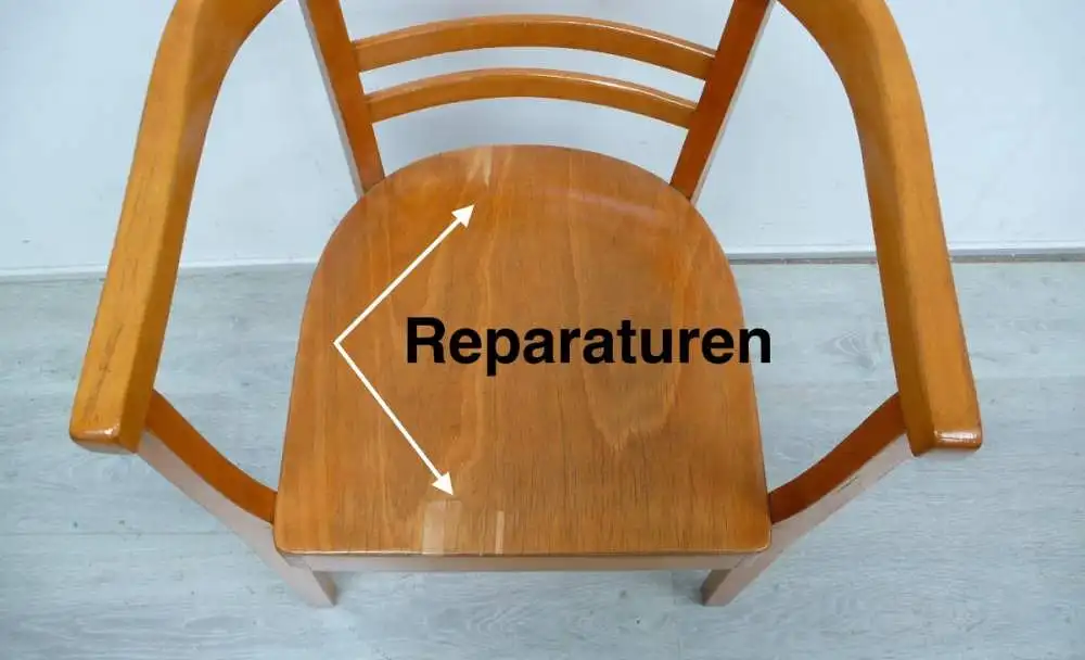 Bauhaus Stuhl Gropius Stil in Holz Natur 1930er  3