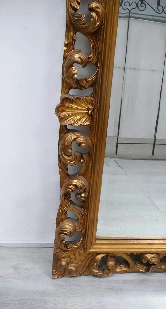 Spiegel, sehr groß, Holzrahmen Barock Stil Goldbronze 111 x 203 cm, um 1880 2