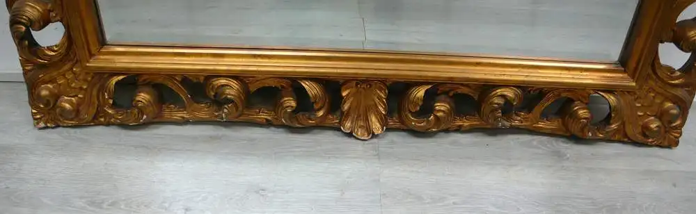 Spiegel, sehr groß, Holzrahmen Barock Stil Goldbronze 111 x 203 cm, um 1880 3