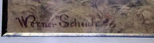 Werner Wilhelm Schuch – General Seydlitz bei Rossbach Vermutl. colorierter Lichtdruck hinter Glas mit Signatur. Rü
