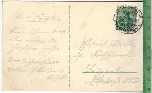 Liederkarte, Lichtnstää un Collnberg-  1914 -Verlag: Eugen Berthold, Callnberg-Lichtenstein,   Postkarte,mit Frankatur,