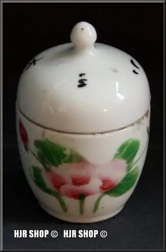 China-Porzellan-Deckelgefäß, Porzellanmalerei, 19. JH.