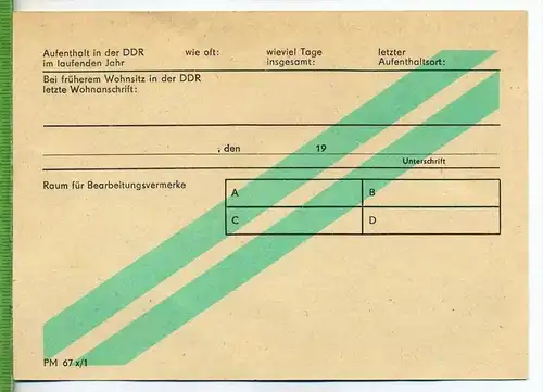 Antrag auf Einreise in die DDR Zustand: sehr Gut