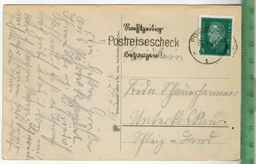 Pössneck i. Thür. 1931 Verlag: Löffler &amp; Co., Greiz, POSTKARTE-mit Frankatur, mit  Stempel, PÖSSNECK 29.7.31 gelaufe