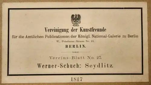 Werner Wilhelm Schuch &ndash; General Seydlitz bei Rossbach Vermutl. colorierter Lichtdruck hinter Glas mit Signatur. Rü