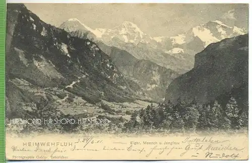 Heimwehfluh um 1900/1910 Verlag:Pho., Gabler, Interlaken---, POSTKARTE mit Frankatur, mit Stempel, Abgang, 29.6.01 Inter