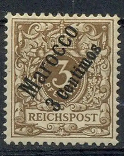1899,Freimarke 3 Pf mit Bedr.-Aufdruck MiNr. 1*    Zustand: I-II