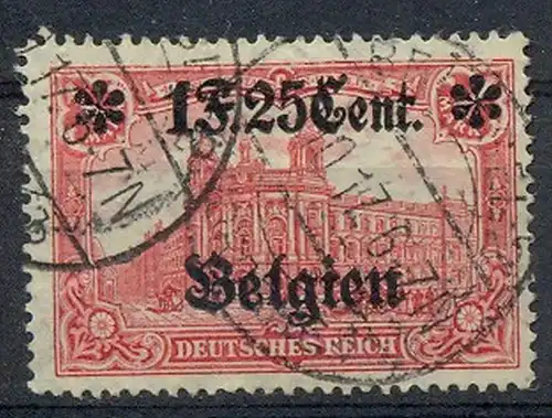 1916 Belgien, Freimarken mit  Bedr. Aufdruck.,  MiNr. 23A Gest,    Zustand: I-II