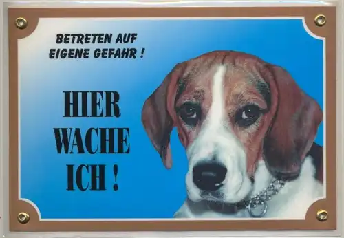 Hunde – Warnschilder BEAGLE 21 x 14,5 cm, laminiert Zustand: Neu