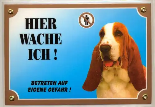Hunde – Warnschilder BASSET 21 x 14,5 cm, laminiert Zustand: Neu