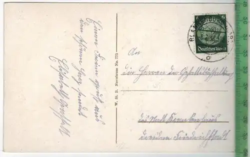 Blankenburg a. Harz 1938 Verlag: W.ST.B., Postkarte mit Frankatur  und Stempel, BLANKENBURG  8.7.38 MIT BEFÖRDERUNGSSPUR