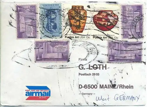 Luftpost-Brief, 00.00.1981, NEW YORK – Mainz,