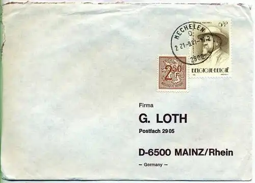 Brief, 21.09.1981, MECHELEN – Mainz,
