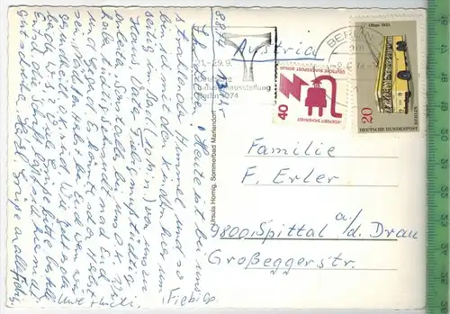 Berlin-Mariendorf, Sommerbad  um 1970/1980 Verlag: Ursula Horning,  POSTKARTE,  mit Frankatur, mit Stempel, BERLIN 8.8.7