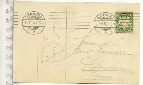 BAMBERG, um 1910, Verlag: Eigentum Gebr. Metz, Postkarte mit Frankatur, mit 2 Stempeln, Bamberg 11.10.10 Erhaltung: I-II