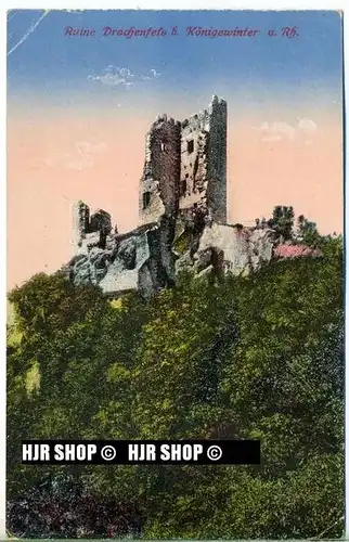 um 1910/1920 Ansichtskarte, FELDPOST „ Drachenfels“ mit Stempel