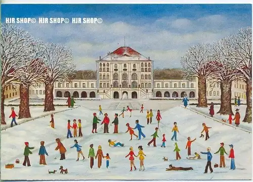WIECHMANN – BILDKARTEN ULLA OTT, Eislauf vor Schloß Nymphenburg, Nr.5120