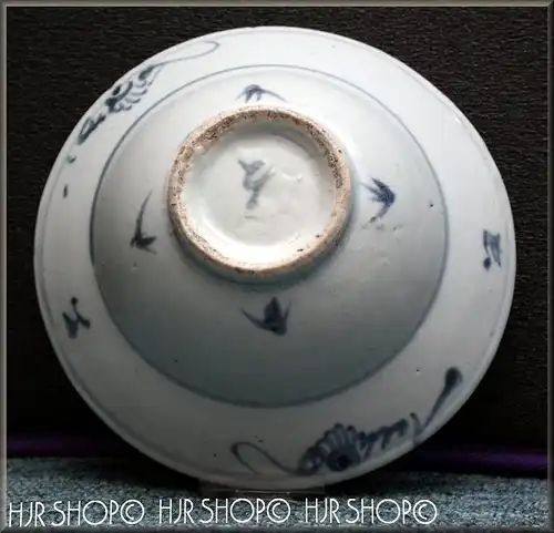 CHINA-Porzellan-Schale aus der Ch'ing-Zeit, K'ang-hsi-Periode, mitte 17.Jh. Marke: unbekannt, blau Unterglasur blau weiß