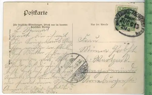 Bad Elmen, Springbrunnen am Gradirwerk Verlag: Carl H. Odemar, Magdeburg, Postkarte mit Frankatur,  mit Stempel,
