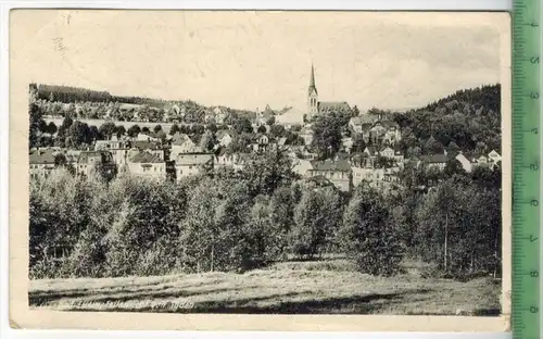 Bad Elster, Teilaufnahme von Süden, Verlag: Reinhard Kallmer, Zwickau,  Postkarte mit Frankatur, mit Stempel  29.8.46