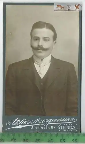 Männerportrait um 1900, Photogr. Atelier Morgenstern, Stendal, Maße: 10,6 x 6,5 cm, Zustand: gut