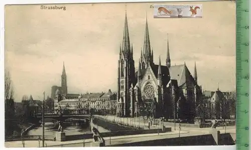 Strassburg, Evangl. Garnisonkirche-1916- , Verlag: ---------------, POSTKARTE ohne Frankatur, mit Stempel,  7.12.16