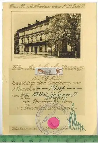 Faksimile Edition, Folge 15/16/Dokum. 2 -1930-, Das Parteiheim der NSDAP, Verlag:--,  POSTKARTE, Erhaltung: I-II, Repro.