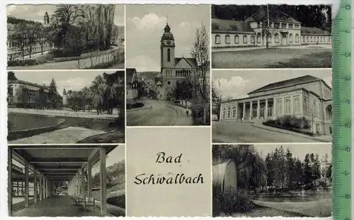 Bad Schwalbach 1957Verlag: ---------------,POSTKARTEFrankatur,  Stempel, Erhaltung: I-II, Karte wird in Klarsichthülle v