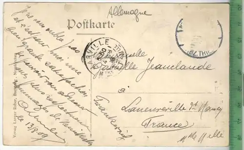 Neunkirchen, Trier, Billespartie bei der Kuhnen-Mühle, 1909, Verlag: Lorenz Raber, Neunkirchen , Postkarte